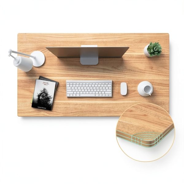 SANODESK Mahogany 48x24 Table Top One Piece Particle Board Waterproof-8
