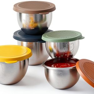 2.4 oz Sauce Containers 6-Pack Snap Lids Stainless Steel VOZDEPALS-0