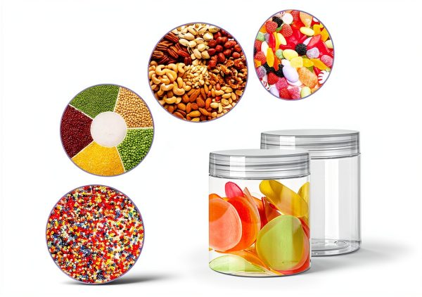 20 Pack 4oz Clear Plastic Jars with Lids,115ml Wide-Mouth Refillable Storage Containers,Empty Round Containers for Candy,Beads,Lotion,Slime Making and Food Storage-3
