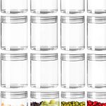 20 Pack 4oz Clear Plastic Jars with Lids,115ml Wide-Mouth Refillable Storage Containers,Empty Round Containers for Candy,Beads,Lotion,Slime Making and Food Storage-0