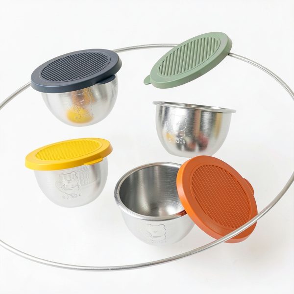 2.4 oz Sauce Containers 6-Pack Snap Lids Stainless Steel VOZDEPALS-6