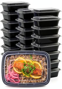 50-Pack Reusable Meal Prep Containers Microwave Safe Food Storage Containers with Lids, 28 oz - 1 Compartment Take Out Disposable Plastic Bento Lunch Box To Go, BPA Free - Dishwasher & Freezer Safe-0