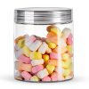 20 Pack 4oz Clear Plastic Jars with Lids,115ml Wide-Mouth Refillable Storage Containers,Empty Round Containers for Candy,Beads,Lotion,Slime Making and Food Storage-1