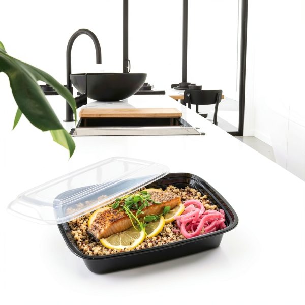 50-Pack Reusable Meal Prep Containers Microwave Safe Food Storage Containers with Lids, 28 oz - 1 Compartment Take Out Disposable Plastic Bento Lunch Box To Go, BPA Free - Dishwasher & Freezer Safe-5